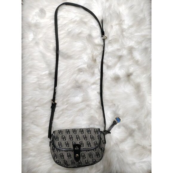 Dooney And Bourke Monogram Logo Canvas Crossbody Bag Gray Small - Picture 3 of 13